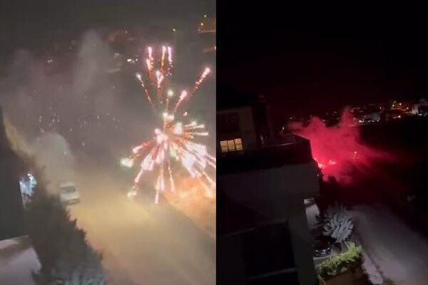 Araçtan atılan havai fişekler yangına neden oldu