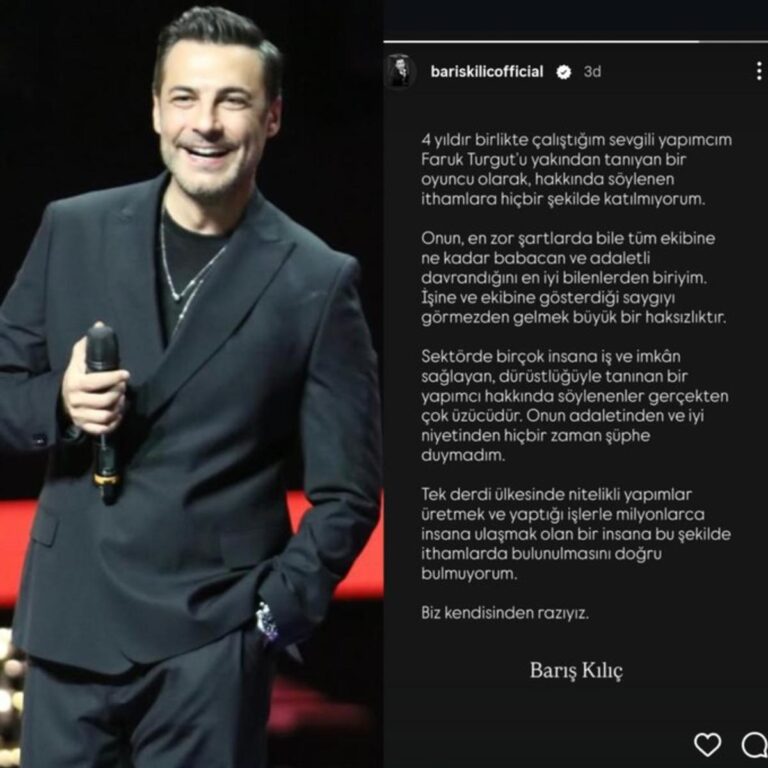 Kızılcık Şerbeti’nin Ömer’i Barış Kılıç’tan Faruk Turgut’a destek