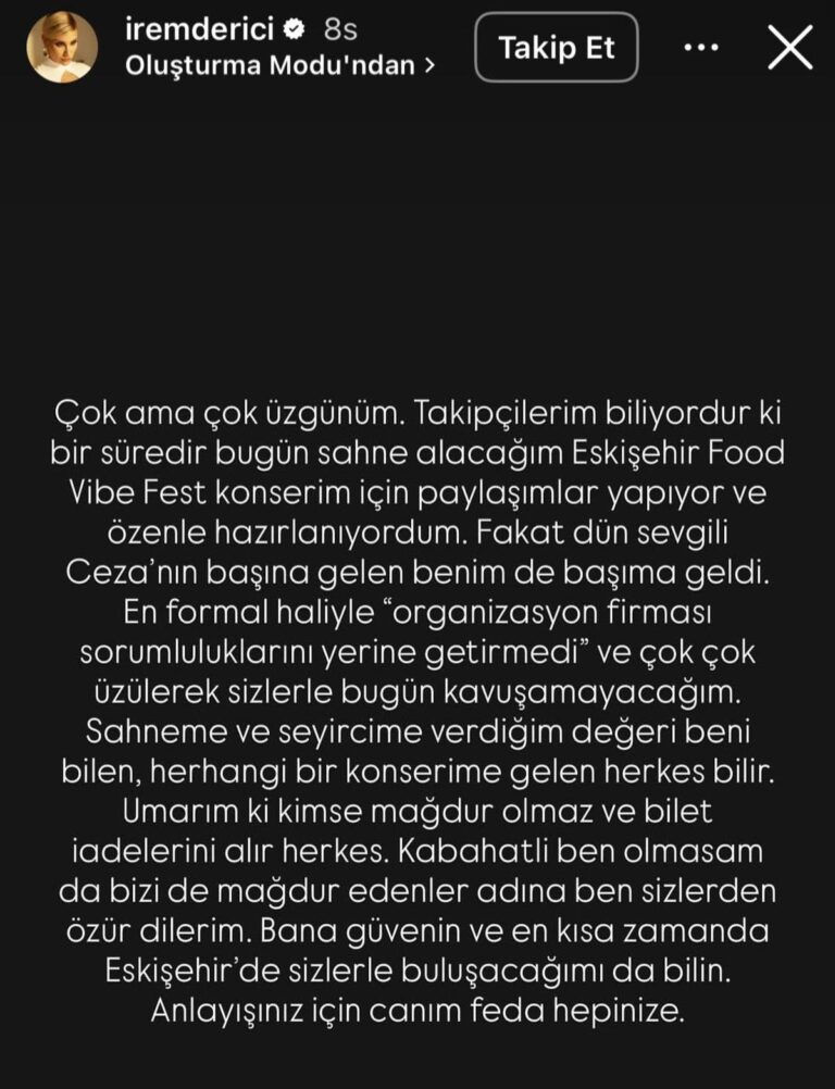 Ceza ve İrem Derici sahneye çıkmadı: Festivalde ortalık karıştı